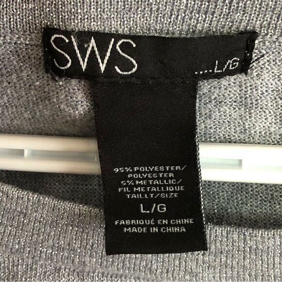 STREETWEAR Society Size Large Silver/Grey Scoop Neck, Side Gather Sweater - Picture 5 of 5